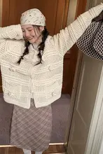 チェック柄ハイウエストAラインスカート【春用・スタイリッシュ・シルエット補正】