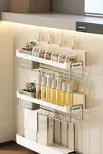 キッチン調味料収納ラック【多機能・家庭用・ナイフスタンド付き】