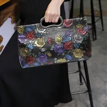 国風デザインのスタイリッシュな手提げバッグ【ハンドクラフト・立体的な花柄・肩掛け対応】