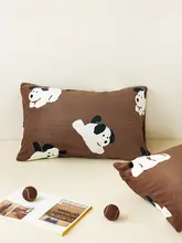 可愛いパハ犬デザインのコーヒーカラー枕カバー【極上の柔らかさ・冬用】