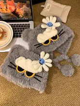 可愛い猫耳デザインの毛糸耳当て帽子【冬用・保温性・ファッション】