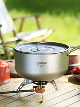 Ti工匠 アウトドア用純チタン鍋セット【キャンプ用・携帯便利なスープ鍋・火鍋・チタン製】