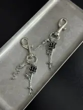 金属製のローズジッパーチャーム【独自デザイン・鍵付き・バッグアクセサリー】