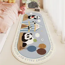 かわいいパンダデザインのボアラグマット【ベッドサイド・ソファ・冬用・滑り止め付き】（セットアップ対応）