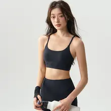 スポーツブラ【美背デザイン・衝撃吸収・ヨガ対応・取り外し可能カップ】