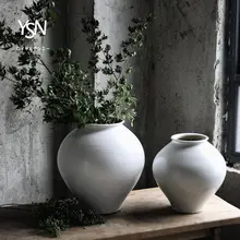 白色の陶製花瓶【新中式・洗練されたデザイン・大サイズ】