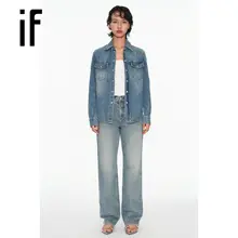 トルコ製デニムの淡い青色高品質ノンストレッチローライズストレートジーンズ