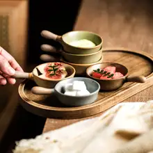 手持ち陶器ディッシュ【家用・小皿・調味料用・おしゃれなデザイン】