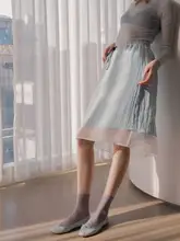 ストライプメッシュ二趾女性靴下【通気性・重工デザイン・極上の柔らかさ・中筒】
