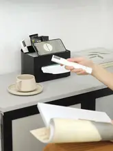 ミルクティーカラーの多機能ティッシュボックス【リモコン収納・高級感あるデザイン】