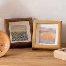 高級感ある子供の絵画作品用小型額縁【10cm正方形・デスク飾り用】（セットアップ対応）