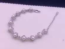 DIYパールアクセサリー用ビジュー付きフラワーパールブレスレット（セットアップ対応）