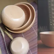 ジュニア用と大人用のブナ製木製ボウル【果物、サラダ、スープ、麺類に最適】