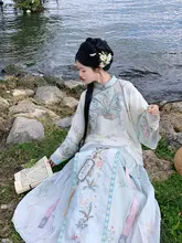 復原感の大袖ブラウスとマ面スカート【国風華服・一体型】（セットアップ対応）
