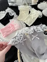 春夏用 極上の柔らかさのレースリボン付き中筒靴下【日系スタイル・ロリータ風】