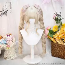 ロリータ風ロングカールウィッグ【フルヘッド・コスプレ用・二次元スタイル】