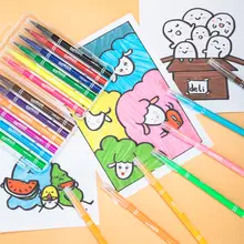 水彩ペン ソフト芯 水洗い可能 キッズ 男の子 女の子 塗り絵用 お絵かき 美術 絵画 セット