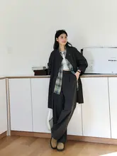 シャツ ストレートパンツ セットアップ レディース ミニマル 酵素ウォッシュ 立体感 ゆったり きれいめ 秋冬