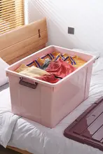 フタ付きプラスチック収納ボックス【衣類・雑貨・おもちゃ用・寝室・学宿対応】