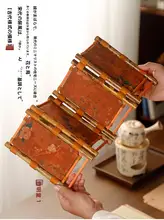 中式バンブー折畳み式小屏風【古風なデザイン・茶室用・デスクトップ用】