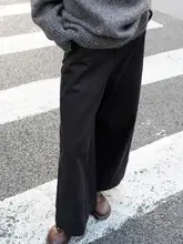 By turnns コットン製 高腰ストレートパンツ【ルーズフィット・ビンテージスタイル・カジュアル】