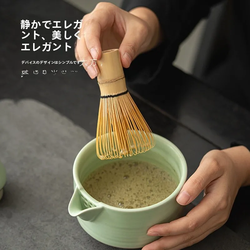 陶製汝窯抹茶碗と茶筅立てセット：高級感と実用性を兼ね備えた日本茶道具の選択肢