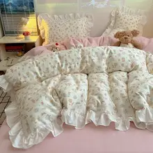 可愛らしいデザインの四点セット【コットン・韓国風・ベッドリネン・少女心】（セットアップ対応）