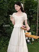フレンチデザインのパフスリーブワンピース【夏用・極上の柔らかさ・大きいサイズ対応】