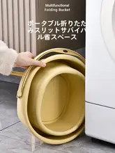 折りたたみ式プラスチックバケツ【持ち手付き・厚手・耐衝撃・蓋付き】