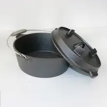 アウトドア用鋳鉄製キャンプ鍋【厚手ダッチオーブン・煮込み・バーベキュー用・吊り下げ対応】