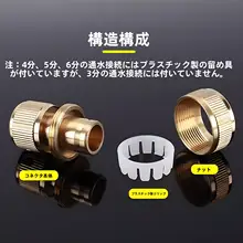 高圧洗車用 黄銅製ホースアダプター【迅速接続タイプ・穴あけ不要】（セットアップ対応）