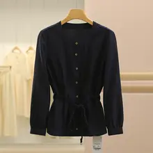 ウエストシェイプの上品シャツ【女性用・カジュアル・夏用】
