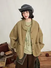 ヴィンテージ風 コーデュロイシャツジャケット【大きなポケット・水洗い加工】
