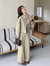 春季のトレンド！チェック柄のジャケットとワイドパンツ【ファッションデザイン・カジュアル】（セットアップ対応）