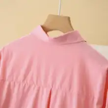 女性用 大きいサイズの春秋新作 シンプルな長袖シャツ【ポケット付き・ビッグシルエット】