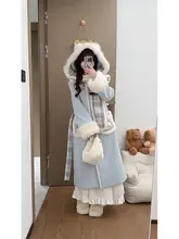 甘美で清新なロリータウールコートとスカーフ【冬季用・中長丈】（セットアップ対応）
