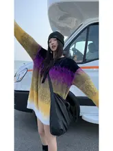 レディース ゆったりニットセーター【春用・ロング丈・スタイル】