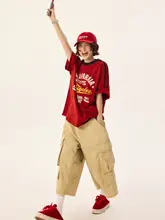 半袖Tシャツ レディース ペア アメカジ ヴィンテージ レタープリント ルーズ レッド 夏