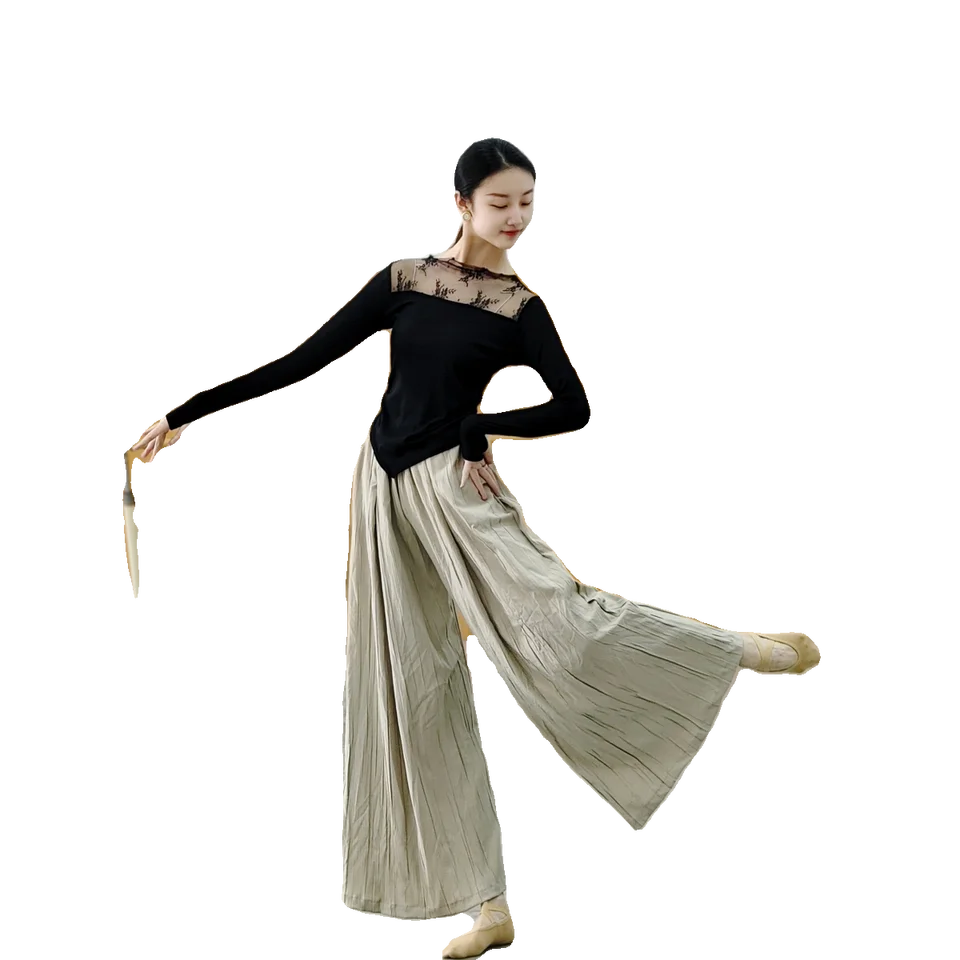 クラシックバレエの練習用長袖トップス【女性用・春夏用・スリムフィット】
