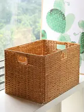 Kens 収納ボックス【大容量・プラスチック製・藤編デザイン】