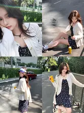 梅子熟了 100%ウールクルーネックニットカーディガン【無地・春用・シンプルデザイン・女性用】