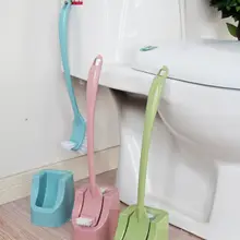 トイレ用ロングハンドルブラシセット【ソフト毛・スタンド付き・PP製】