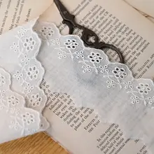白色コットン刺繍レース生地【DIY・袖口・スカート・カーテン用】