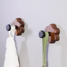 フック ウォールナット 穴あけ不要 耐荷重 上品 おしゃれ 可愛い クローゼット リビング ホテル バスルーム
