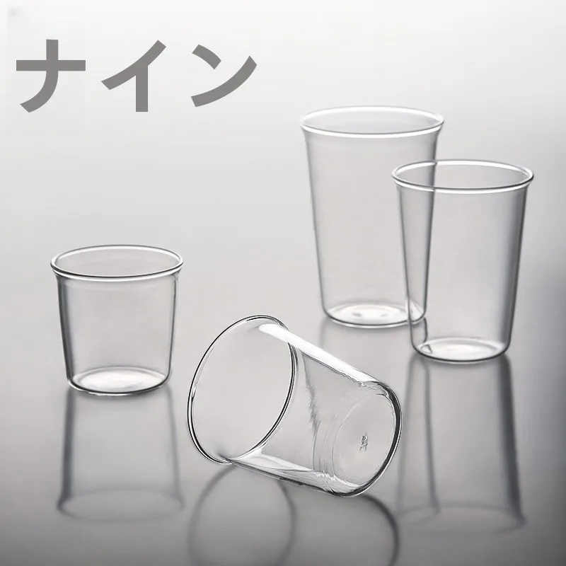 広口デザインの高品質ホウケイ酸ガラスカップ【大容量・家庭用・コーヒー・お茶用】 インテリア買い物リストに必須のキッチンアイテム