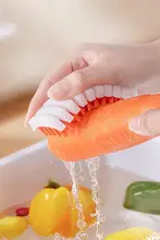 キッチン用曲げ可能野菜清掃ブラシ【多機能・シンク用・果物・野菜用】