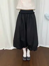 黒色デザインのウエストゴム花びらデザインカジュアルパンツ【ゆったりストレート・女性用】
