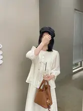 新中式プリント長袖シャツ【天絲・夏用】＆スカート（セットアップ対応）