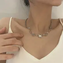 バロックパールと白色ジルコニアのネックレス【女性用・高級感・デコレーション】