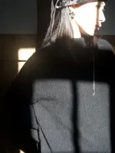 オーストラリアウール微コク形ハイネックニット【独立デザイン】